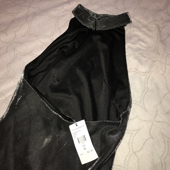 FASHION NOVA Silver Halter Dress - Picture 3 of 4