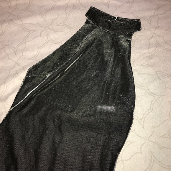 FASHION NOVA Silver Halter Dress - Picture 4 of 4