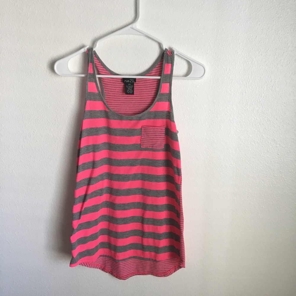Pink and Gray Tank Top