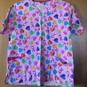 Breast Cancer Awareness Scrub Top