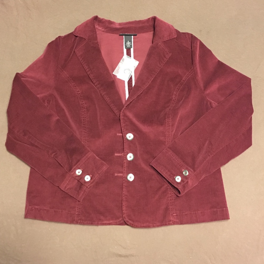NWT Maroon Corduroy Blazer