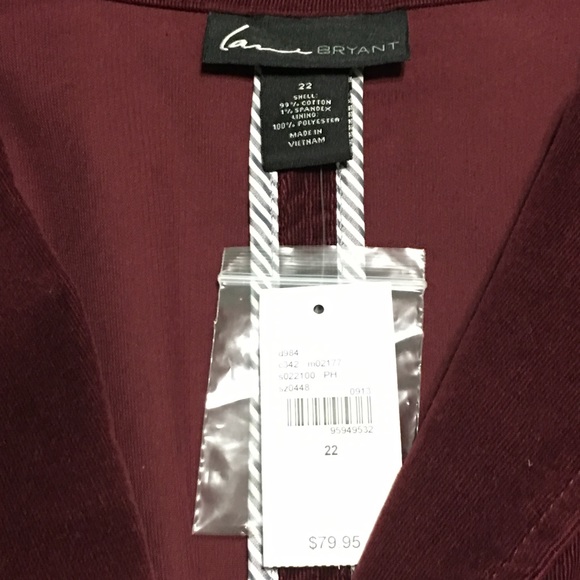 NWT Maroon Corduroy Blazer - Picture 3 of 7