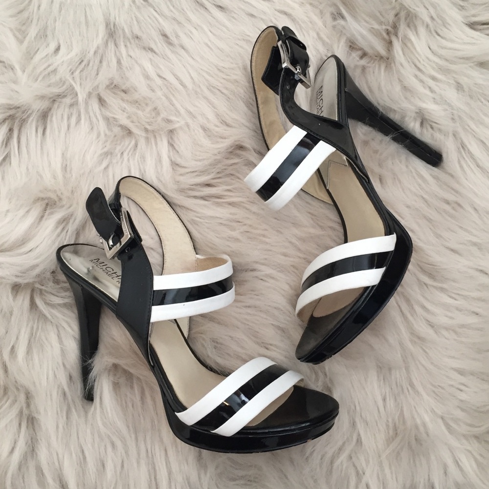 ✨Michael Kors✨ black and white heels Sz 7.5