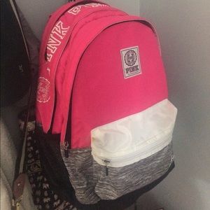 A pink book bag