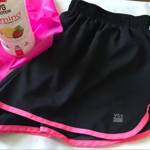 Black & pink VS sport running shorts w/liner.