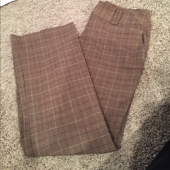 Brown Plaid Dress Pants - Picture 1 of 1