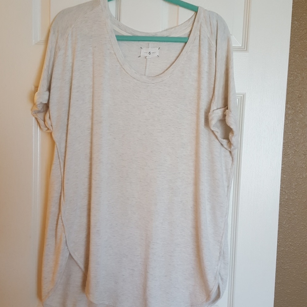 Lou & Grey super soft beige rolled sleeve