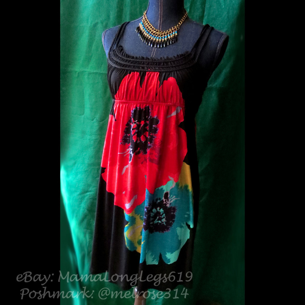 Flower Empire Waisted Dress Sz M Silvergate