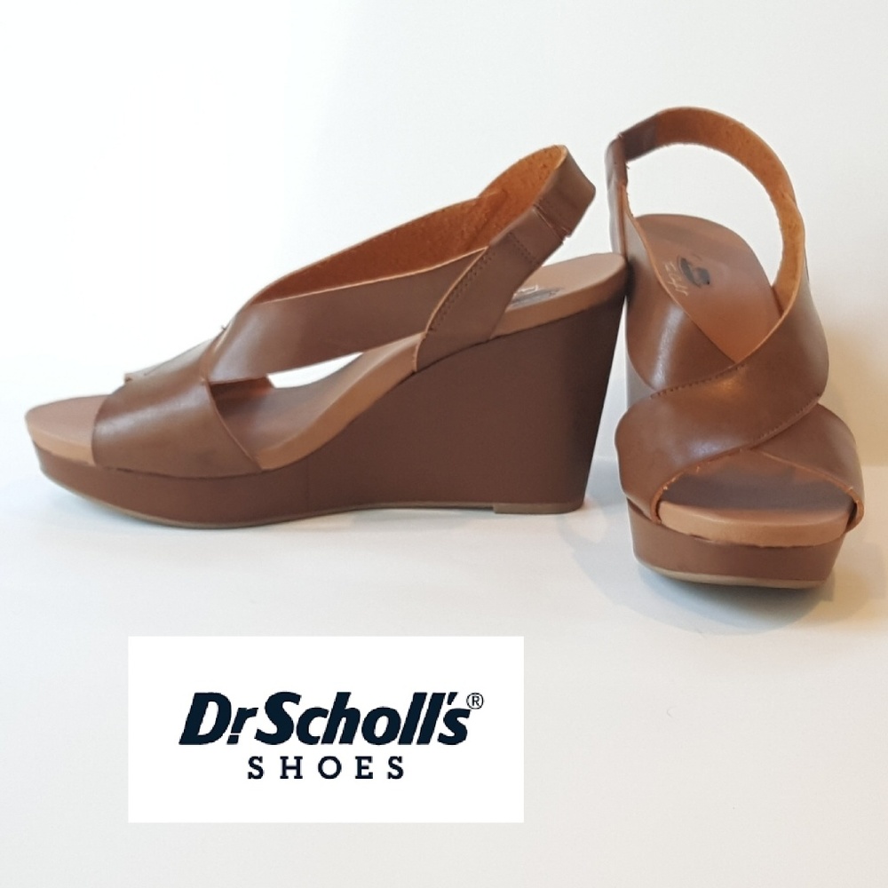Dr. Scholl's True Comfort brown wedge sandals 9M
