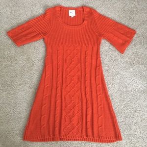 Super cute orange sweater dress
