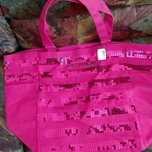 Pink canvas tote