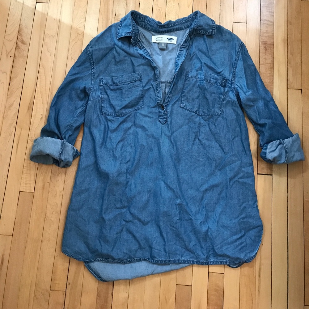 Chambray Maternity Top