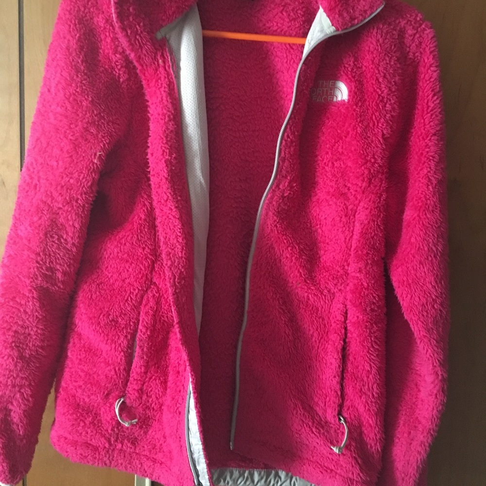 Pink north face fleece zip up. Size small.