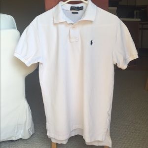 White polo short sleeve shirt