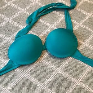 Turquoise target push-up bikini top