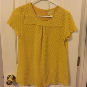 Polka Dot Yellow Blouse Size 2