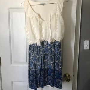 Charlotte Russe lace top floral dress medium