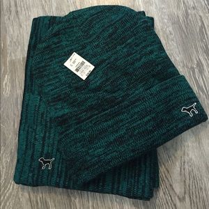 NWT Victoria Secret VS Pink Hat & Scarf set