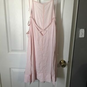 Free People pink cross low back slip dress