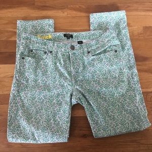 {Jcrew} Size 28 Floral Toothpick Pants