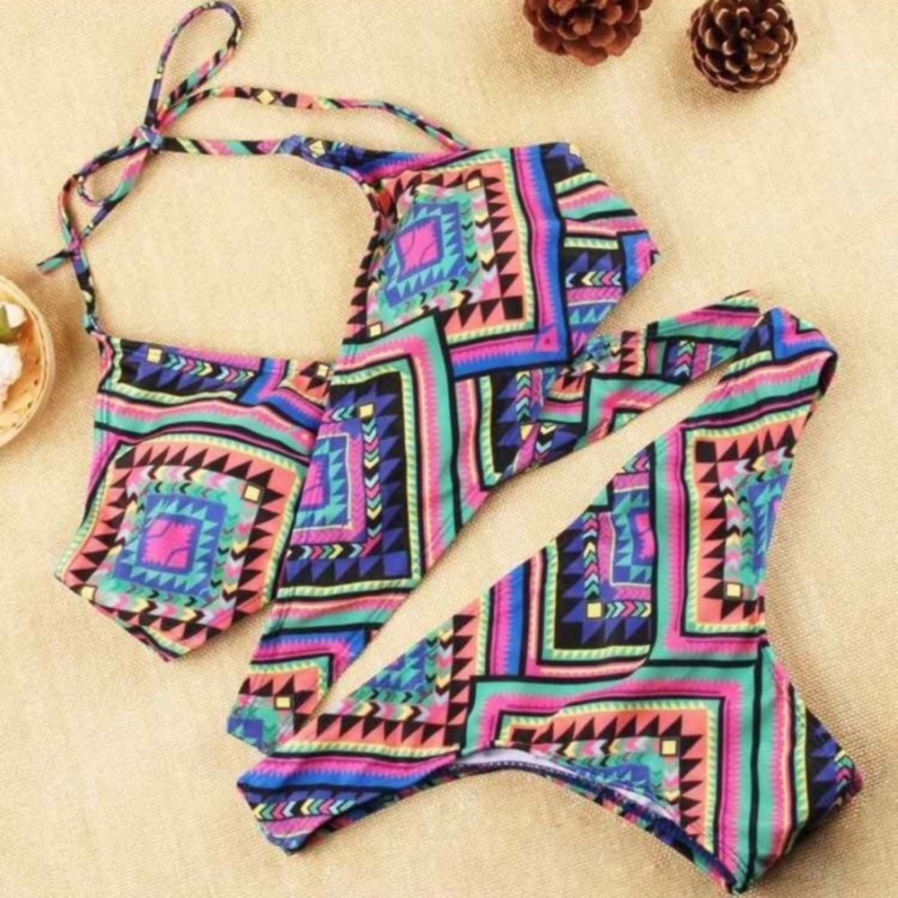 Bright colored Criss Cross bikini