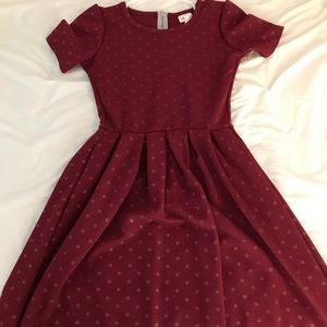 Maroon& Gold Dots LulaRoe Amelia Dress
