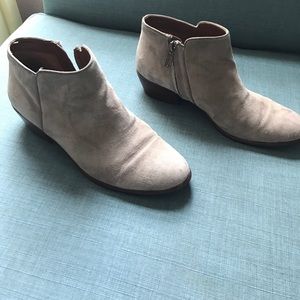 Gray suede boots by Sam Edelman