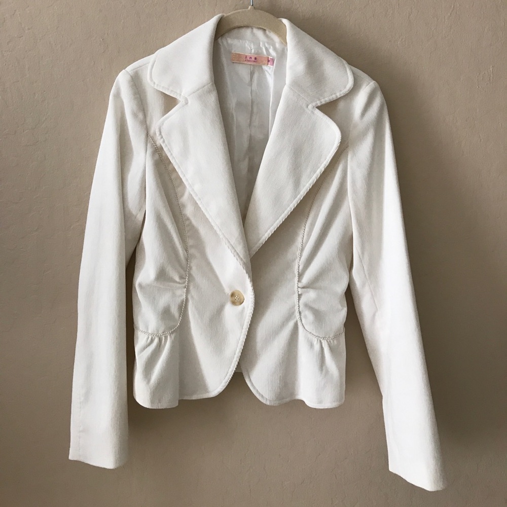 corduroy blazer cream white