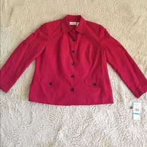 Alfred Dunner red suit jacket with black stitching
