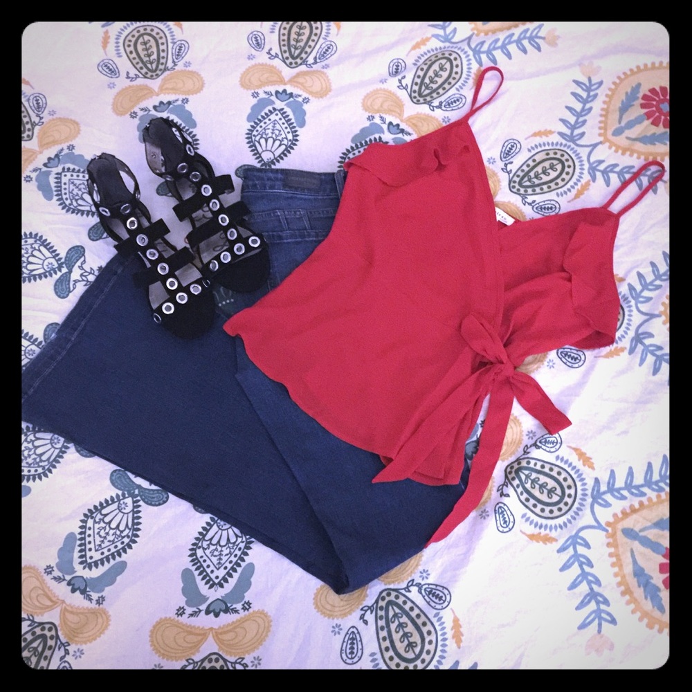 NWOT. Sexy Wrap Spaghetti Strap Top