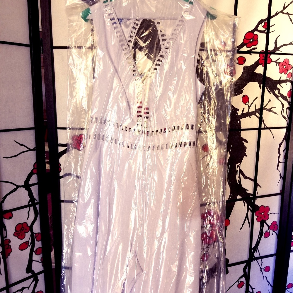 BEBE Genevieve White Jumpsuit