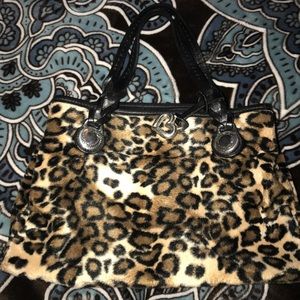 Brighton leopard print bag with leather handles