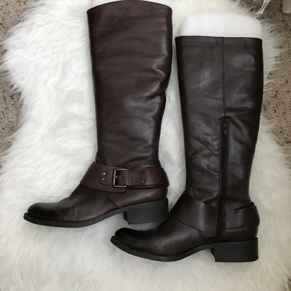 Dark Brown Leather Riding Boots