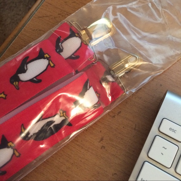 Penguin suspenders like new 2" wide, gold hardware - Picture 2 of 2