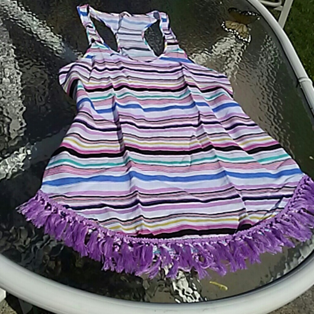 VS Fringe Sleep Pockets Dress Swim Stripes