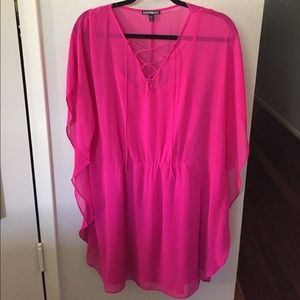 Express hot pink dress