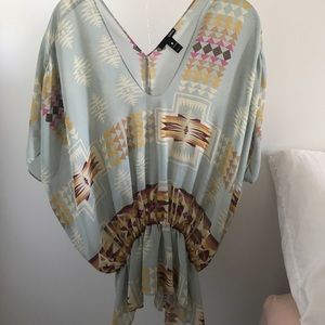 Aqua Aztec Top