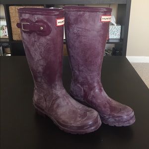 Plum colored hunter boots