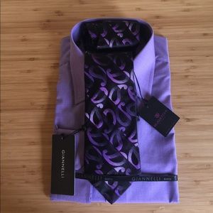 NWT Giannelli Italian shirt and tie - size XL