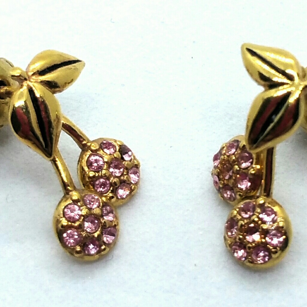 Juicy Couture dangling pave cherry earrings