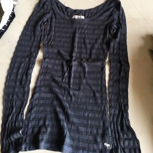 Abercrombie kids sheer navy striped tshirt