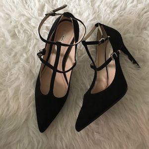 Zara Suede Mary Jane Heels