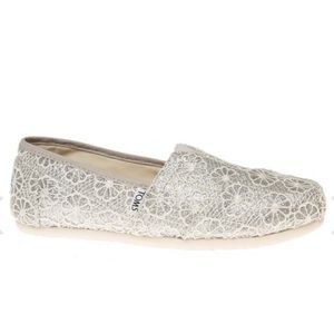 TOMS Crochet Silver Glitter Classic