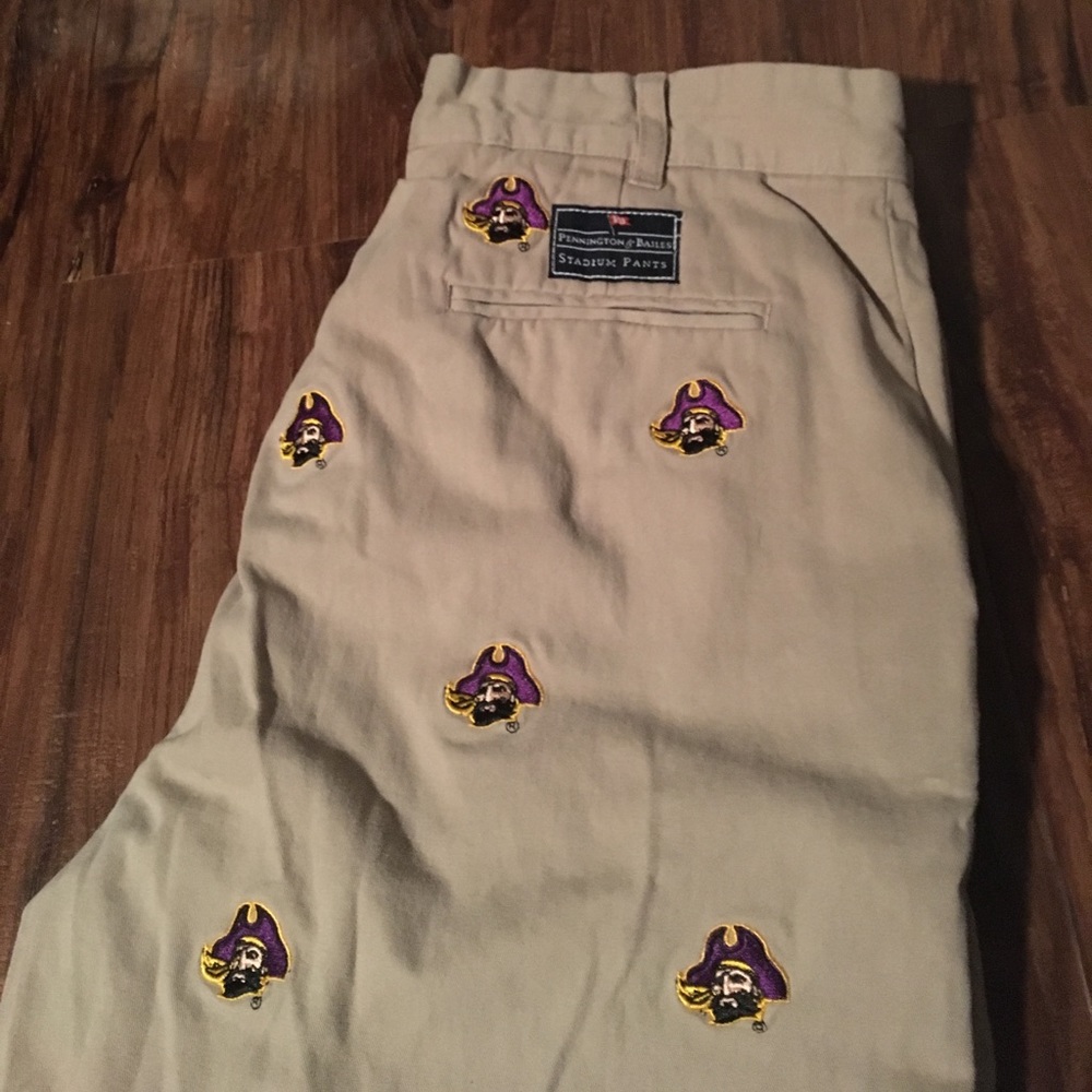 ECU pirates!  Like new stadium style khakis.