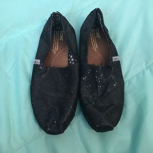 Black Glitter Toms