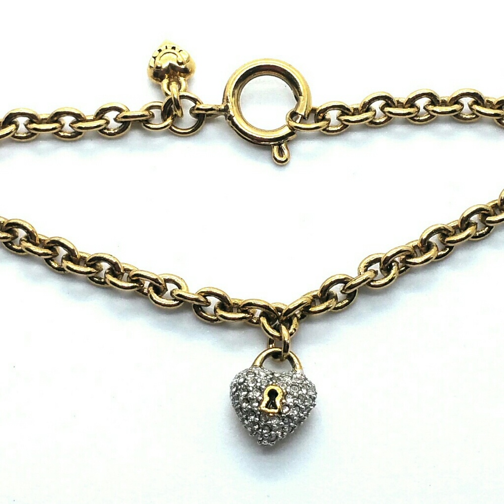 Juicy Couture gold tone bracelet with silver heart