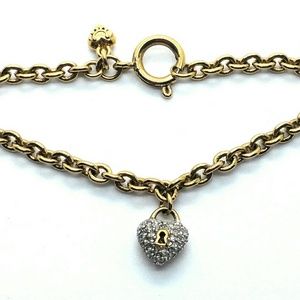 Juicy Couture gold tone bracelet with silver heart