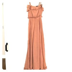 Long maxi with ruffle detail and buttons in back