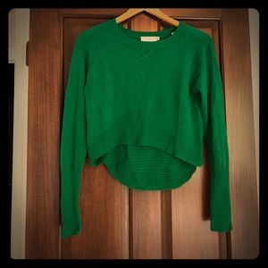 Green Cropped Sweater