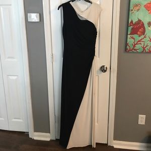 Black and white gown